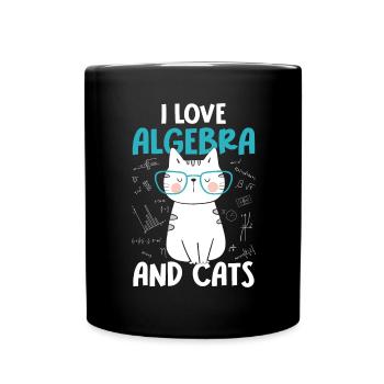 J’adore les maths et les chats - Algèbre - Mug uni - noir - Devant
