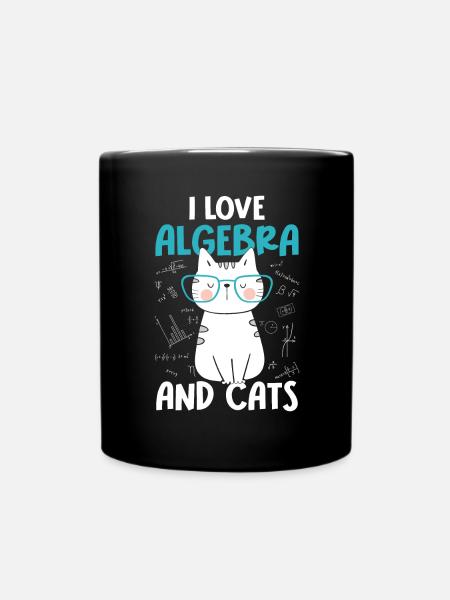 J’adore les maths et les chats - Algèbre - Mug uni - noir