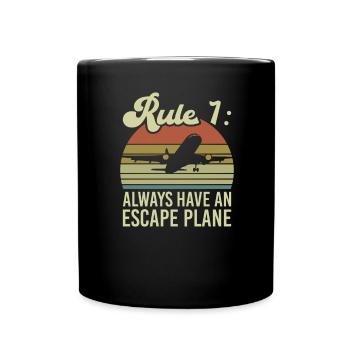 Escape plane pun for a cargo pilot - Full Colour Mug - black - Front
