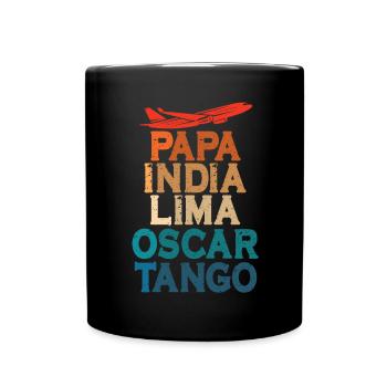 Alphabet Pilot Aviation Radio Airband Airline Pilot - Full Colour Mug - black - Front