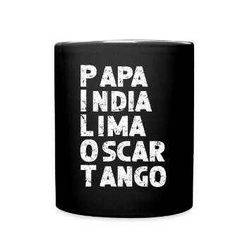 Alphabet Pilote Aviation Radio Airband Pilote de ligne - Mug uni - noir - Devant