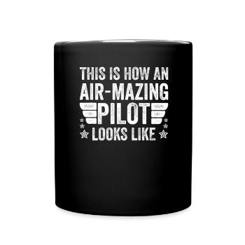 Aircraft Pun Airmazing Pilot - Pilote de ligne - Mug uni - noir - Devant