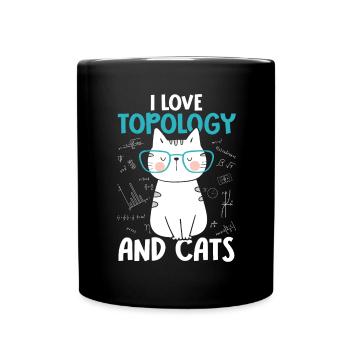 J’aime les chats - Topologie - Mug uni - noir - Devant