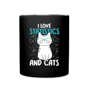 I love cats - Statistics - Full Colour Mug - black - Front