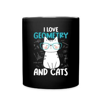 I Love Cats - Géométrie - Mug uni - noir - Devant