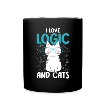 I love cats - logic - Full Colour Mug - black - Front