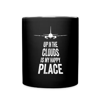 Zitat für fliegende Berufspiloten Retro Flugzeug - Tasse einfarbig - Schwarz - Vorne