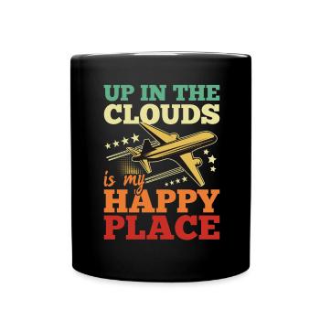 Professional Pilot Flight License Pilot - Full Colour Mug - black - Front