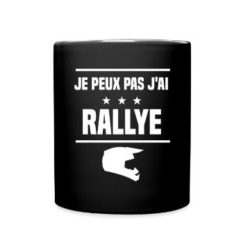 je peux pas j'ai rallye humour rallyeur - Mug uni - noir - Devant