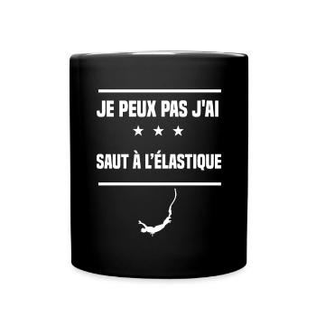 je peux pas j'ai saut à l'élastique humour saut - Mug uni - noir - Devant