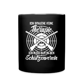 Schießsport Sportschütze Schützenkönig - Tasse einfarbig - Schwarz - Vorne
