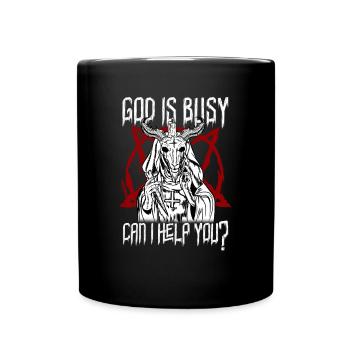 Dieu est occupé Puis-je vous aider ? Baphomet Occulte - Mug uni - noir - Devant