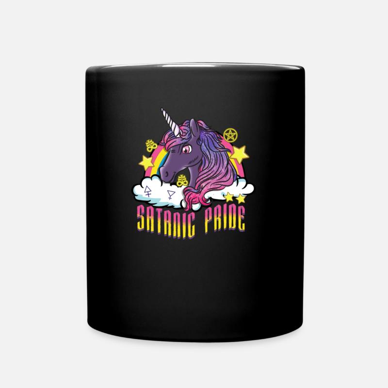 Satanic Pride I Creepy Cute Unicorn - Mug uni - noir
