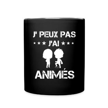 je peux pas j'ai animés cadeau mangaka - Mug uni - noir - Devant