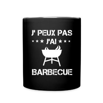 je peux pas j'ai barbecue grill cadeau bbq - Mug uni - noir - Devant