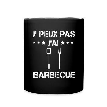 je peux pas j'ai barbecue ustensiles cadeau bbq - Mug uni - noir - Devant