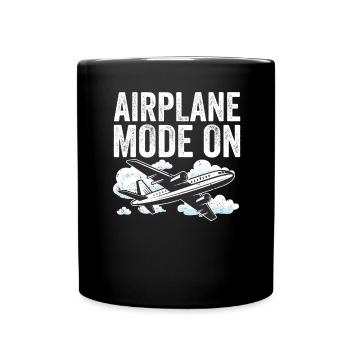 Retro-Flugzeugflugzeug Pilot Berufspiloten - Tasse einfarbig - Schwarz - Vorne