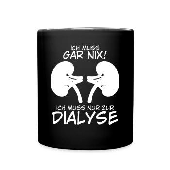Dialyse Niere Nieren Dialyseklinik - Tasse einfarbig - Schwarz - Vorne
