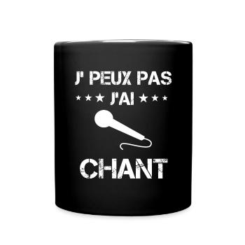 je peux pas j'ai chant micro cadeau chanteur - Mug uni - noir - Devant