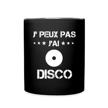 je peux pas j'ai disco vinyle cadeau vinyle - Mug uni - noir - Devant