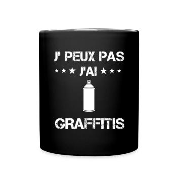 je peux pas j'ai graffitis cadeau gribouillis - Mug uni - noir - Devant