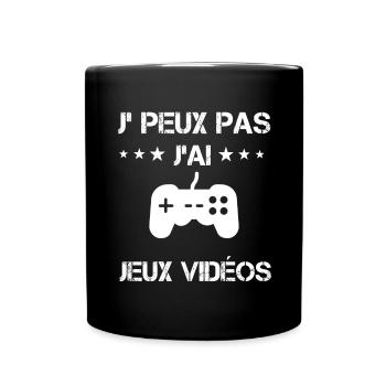 je peux pas j'ai jeux vidéos cadeau gameur - Mug uni - noir - Devant