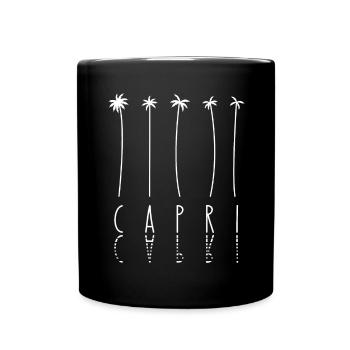 Palmenurlaub - Insel Capri - Tasse einfarbig - Schwarz - Vorne