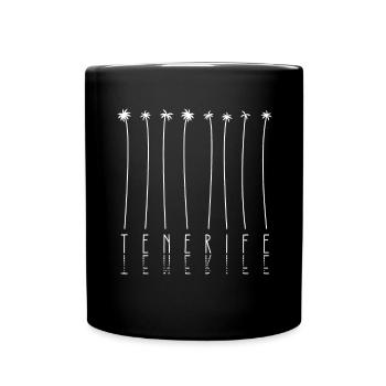 Palme - Kanarische Inseln Teneriffa - Tasse einfarbig - Schwarz - Vorne