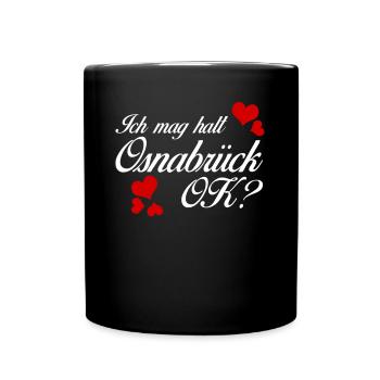 Osnabrücker Ich mag Osnabrück - Tasse einfarbig - Schwarz - Vorne