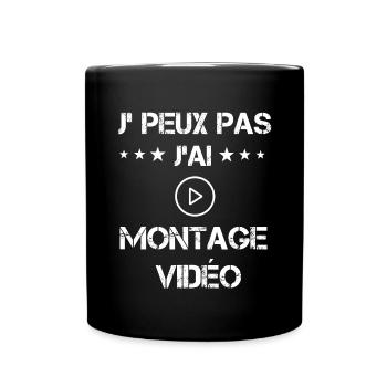 je peux pas j'ai montage vidéo cadeau vidéo - Mug uni - noir - Devant