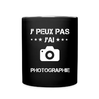je peux pas j'ai photographie cadeau photographe - Mug uni - noir - Devant