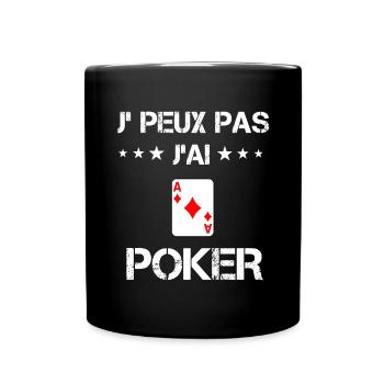 je peux pas j'ai poker cadeau cartes - Mug uni - noir - Devant