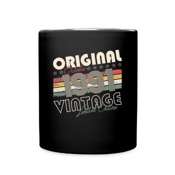 Original Oktober 1991 31. Geburtstag Geschenk Cool - Tasse einfarbig - Schwarz - Vorne