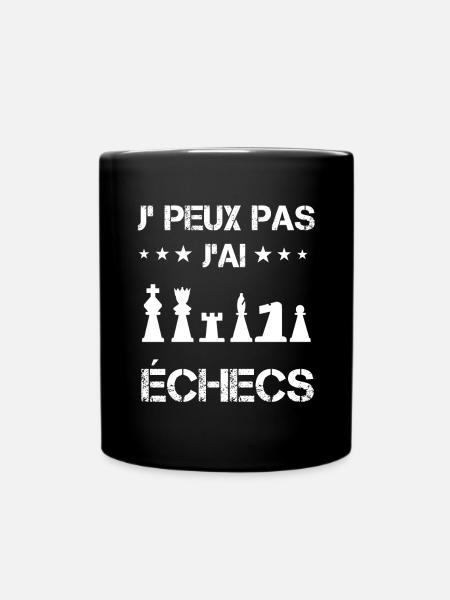 je peux pas j'ai échecs cadeau cavalier - Mug uni - noir