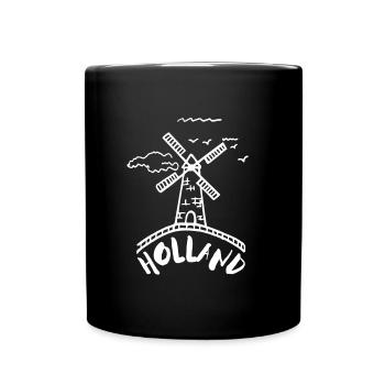 Netherlands Holland Windmill - Tasse einfarbig - Schwarz - Vorne