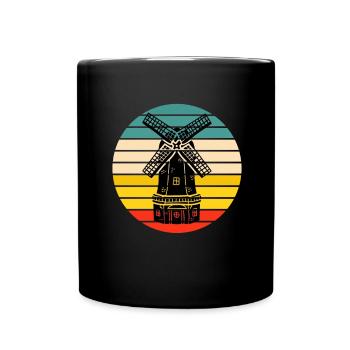 Netherlands Holland Windmill - Tasse einfarbig - Schwarz - Vorne