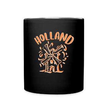 Netherlands Holland Windmill - Tasse einfarbig - Schwarz - Vorne