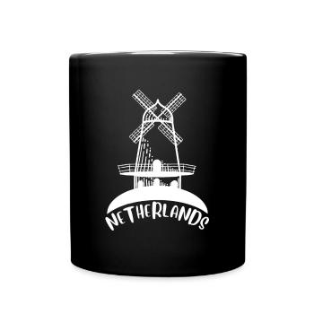 Netherlands Holland Windmill - Tasse einfarbig - Schwarz - Vorne