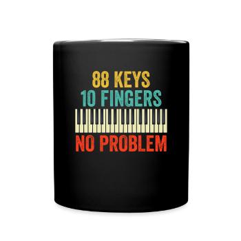 88 touches Clavier Piano Player Enfants Piano Lover - Mug uni - noir - Devant