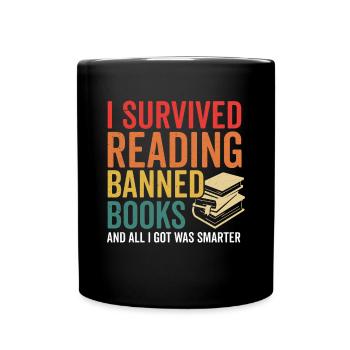 J’ai survécu à la lecture de livres interdits Retro Bookworm - Mug uni - noir - Devant