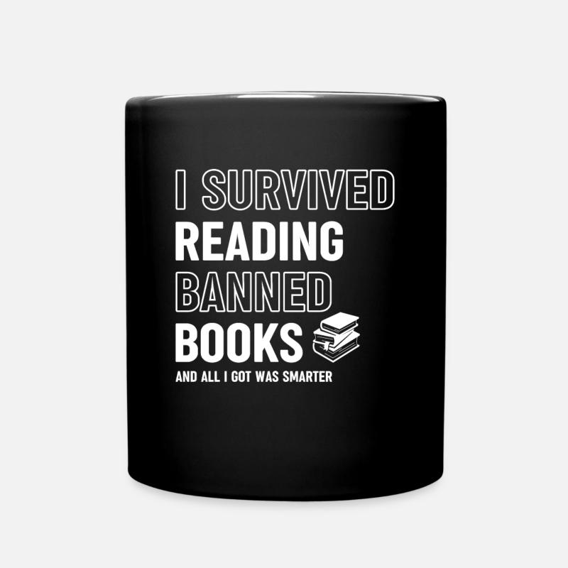 Ich überlebte das Lesen von Banned Book Lover Bookworm - Tasse einfarbig - Schwarz