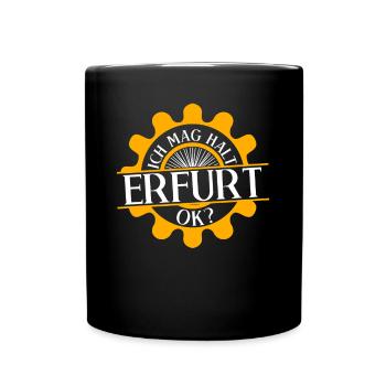 Erfurter Ich mag Erfurt - Tasse einfarbig - Schwarz - Vorne