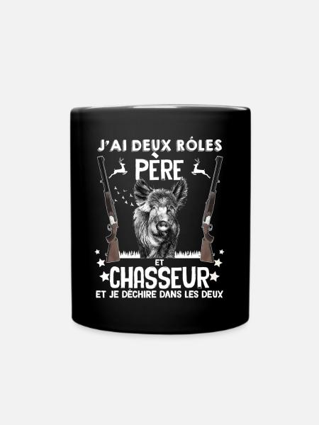Pere et chasseur de sanglier - Mug uni - noir