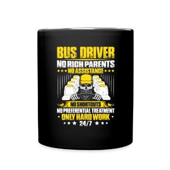 Busfahrer Bus Driver Busman Schulbusfahrer - Tasse einfarbig - Schwarz - Vorne