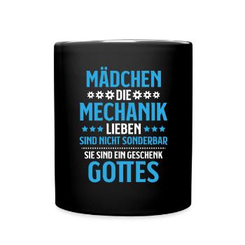 Mechaniker Mechanikerin Mechanik Mechanic - Tasse einfarbig - Schwarz - Vorne