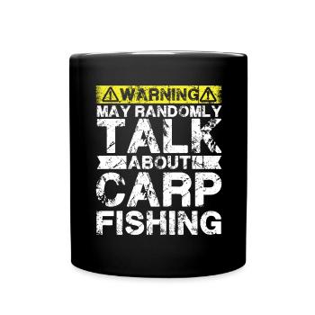 Angeln - Karpfenfisch - Tasse einfarbig - Schwarz - Vorne