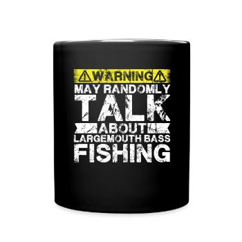 Pêche - Achigan à grande bouche - Mug uni - noir - Devant