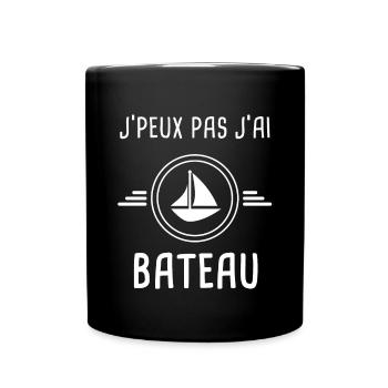 bateau je peux pas j'ai bateau ancre - Mug uni - noir - Devant