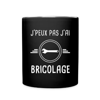 bricolage je peux pas j'ai bricolage clé molette - Mug uni - noir - Devant