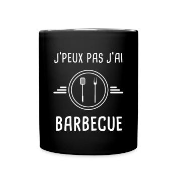 barbecue je peux pas j'ai barbecue ustensiles bbq - Mug uni - noir - Devant